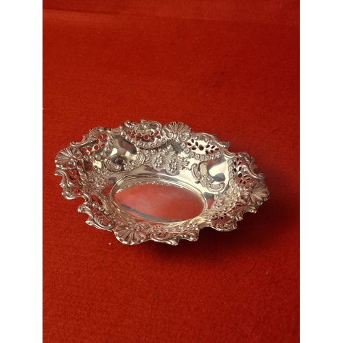 92 - Silver hallmarked ornate dish 70 grams Sheffield