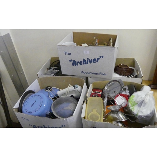 289 - Five Boxes of Kitchenware Ornaments Etc