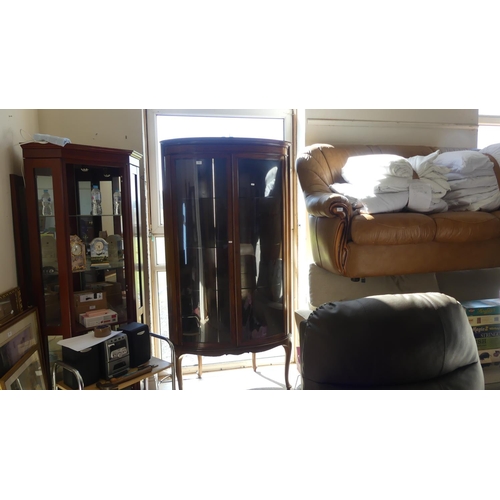 321 - Tall Bow Front Display Cabinet (199cm Tall)