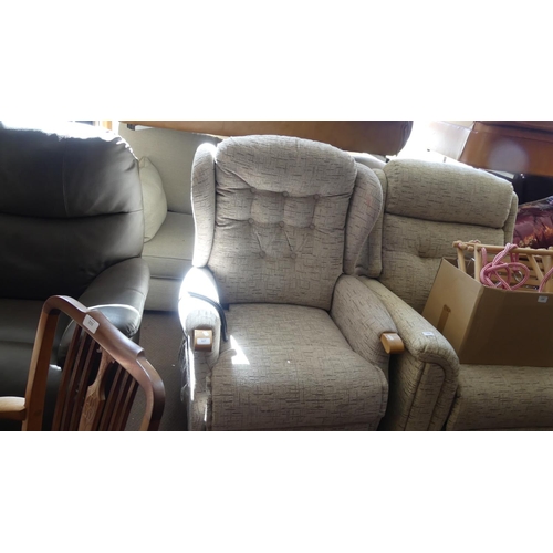 327 - Beige Fabric Electric Recliner