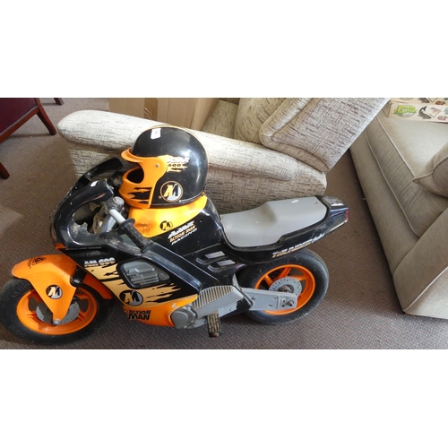 330 - Battery Powered Action Man, Motorcycle and Helmet