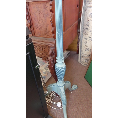 386 - Painted, Reeded Standard Lamp on Tripod Base