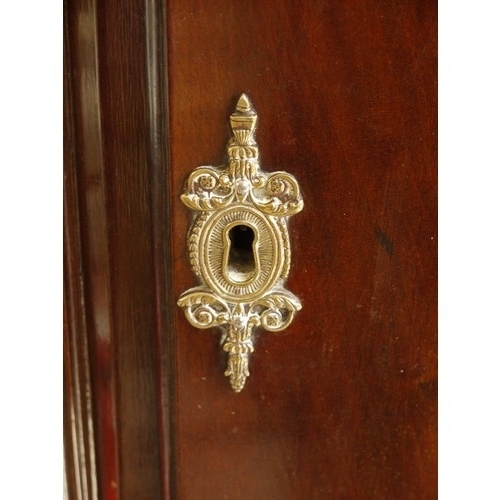 1120 - Tall Irish Carved Mahogany Longcase Clock with Brass Dial By Dublin Maker George Furnace, the Hood c... 