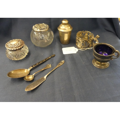 1085 - Collection of Silver Trinkets, Jars etc