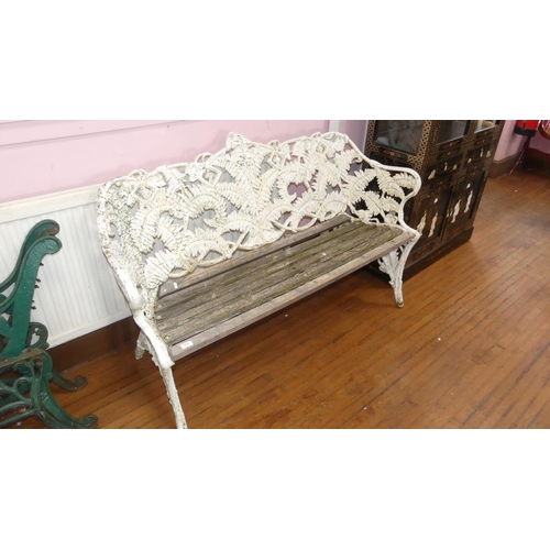 1238 - Painted Cast Iron Bench