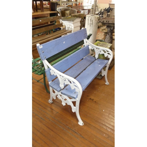 1240 - Painted Cast Iron Bench