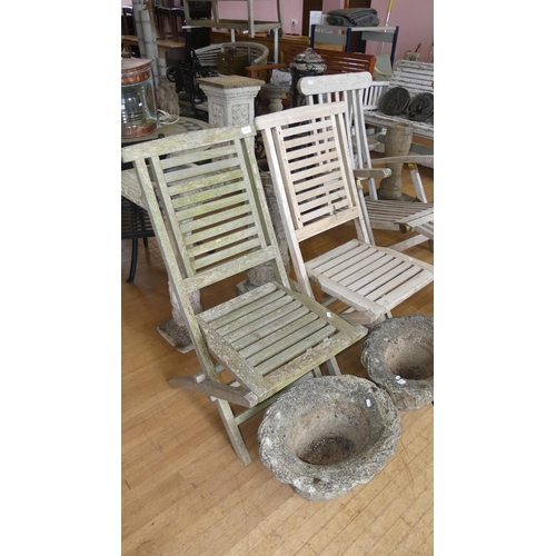 1254 - Pair Hardwood Garden Chairs