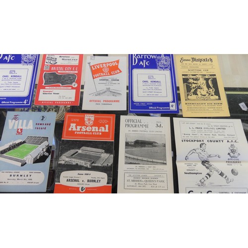 654 - A Collection of 66 Vintage Football Programmes all from  1950's Including English Cup Final Ties Man... 