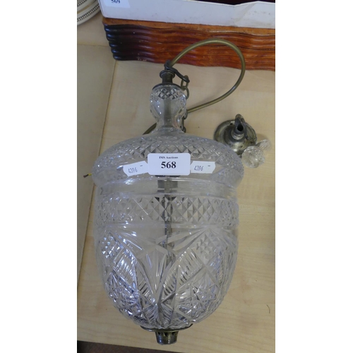 568 - Cut Glass Hall Lantern (AF).