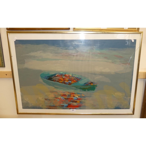 595 - Framed Painting on Board by Michael Windle, Oct 86, Crab filled Fishing Boat, measuring approx 78 x ... 