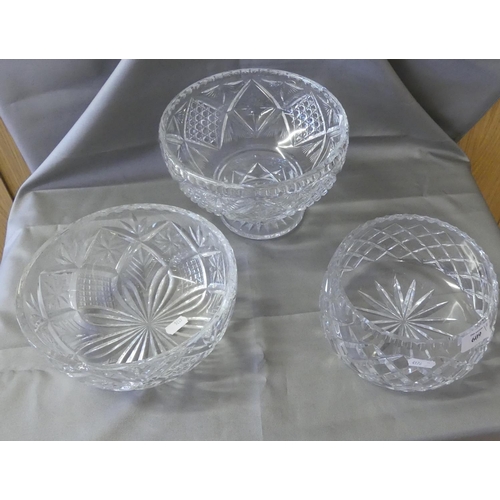 609 - Three Crystal Fruit Bowls.