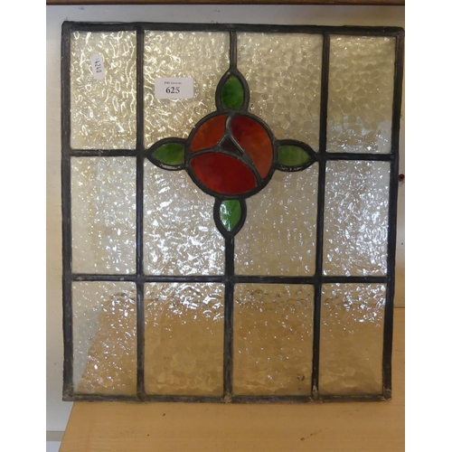 625 - Stained Glass Panel, measuring approx 34 x 38cm.