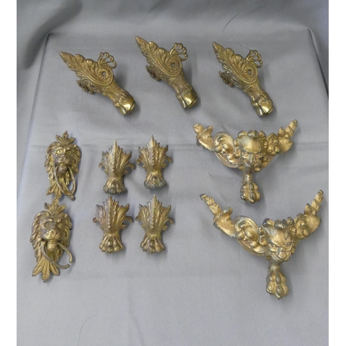 648 - Box - Assorted Gilt Metal Clock Mounts and Decoration.