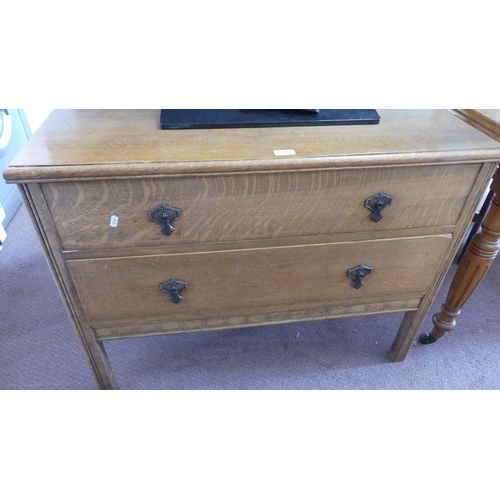 134 - Oak 2 Drawer Chest