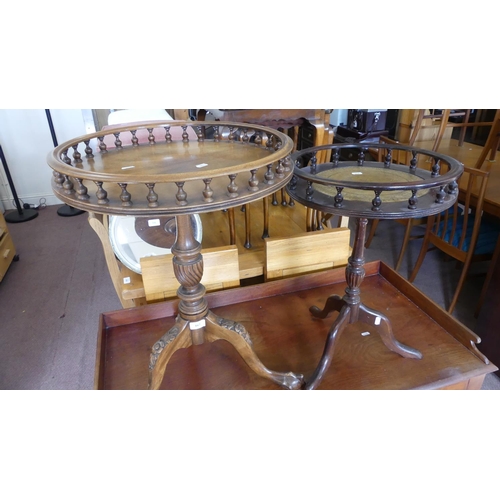 167 - 2 Mahogany Pedestal Wine Tables