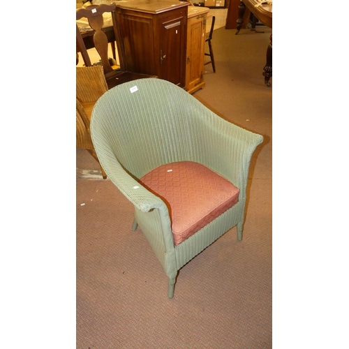 1219 - Lloyd Loom Armchair with Sprung Seat Pad.