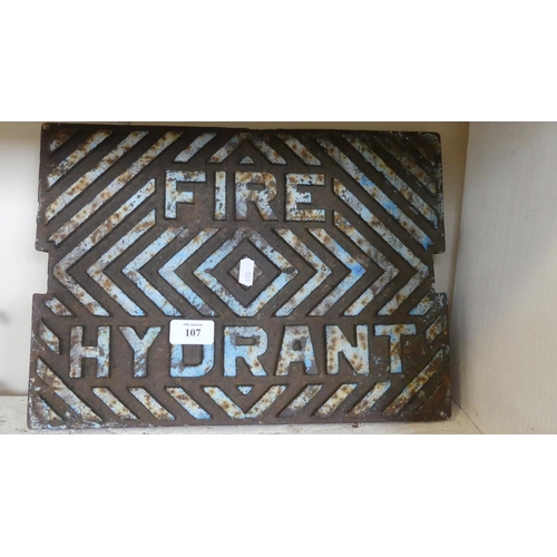 107 - Cast Iron Fire Hydrant Cover