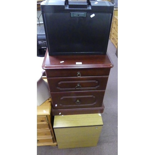 191 - Filing Cabinet, File Case and 3 Drawer Bedside Cabinet