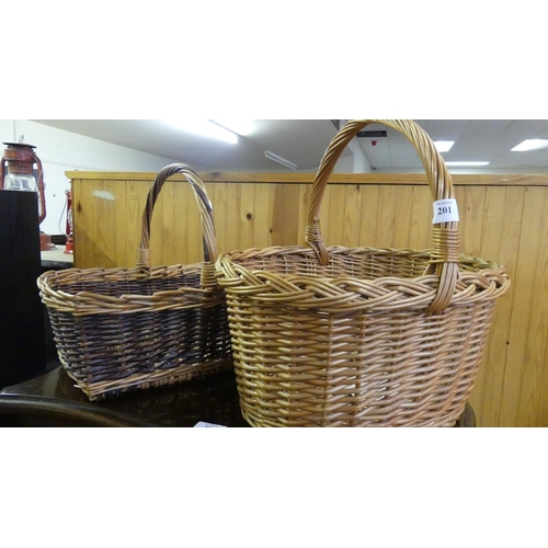 201 - 2 Wicker Shopping Baskets