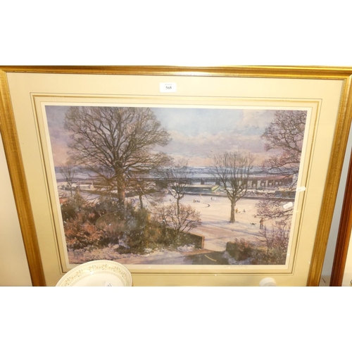 568 - Framed Signed Ltd Edition (237/8500 MacIntosh Patrick Print - River Tay From Roseangle Dundee, measu... 