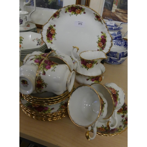 573 - Royal Albert Old Country Roses Tea Set.