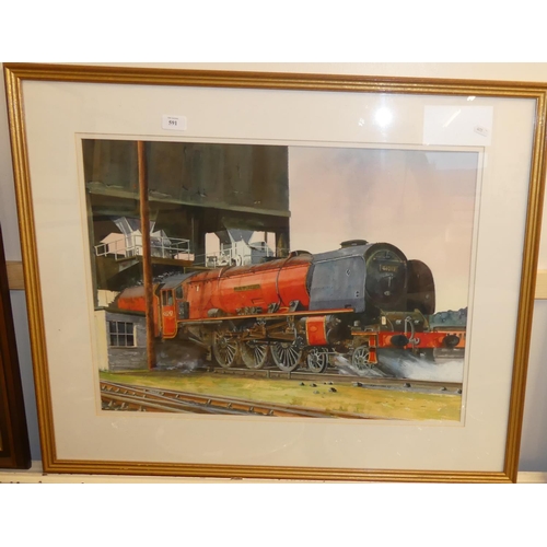 591 - Framed Watercolour by Cameron F Coutts Entitled 