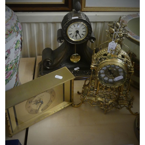 592 - Three Assorted Modern (Battery Powered) Mantel Clocks.