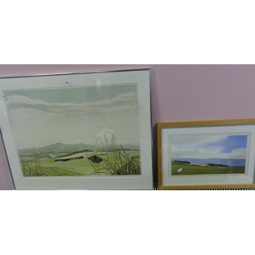 1413 - Two Framed Prints - Angus Landscape & One Other.