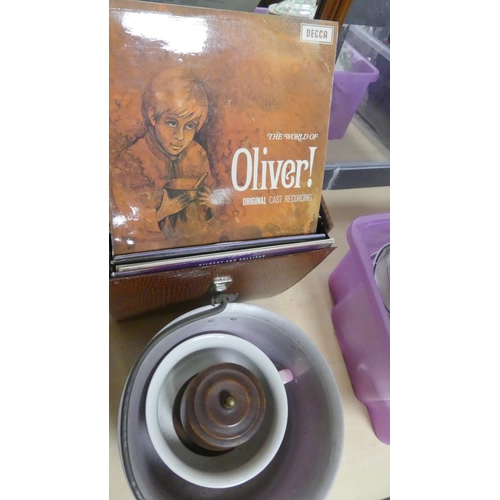 123 - Jelly Pan, Biscuit Barrel, Chamber Pot & LP's