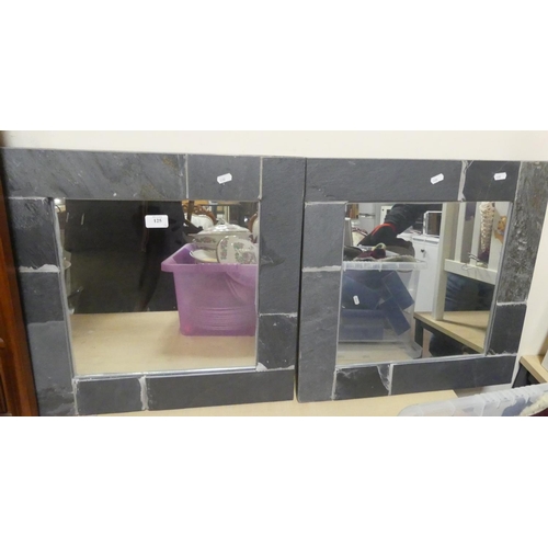 125 - Pair Slate Framed Mirrors