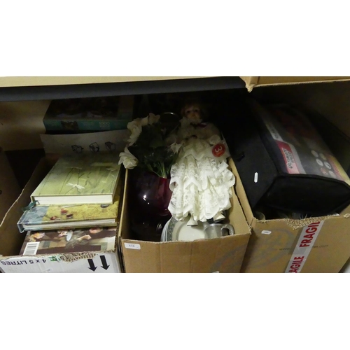 132 - 5 Boxes - Books, Collectors Doll etc