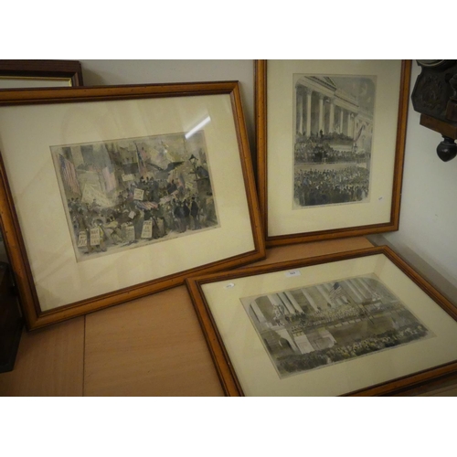 563 - 3 x C1860's Framed USA Political Prints