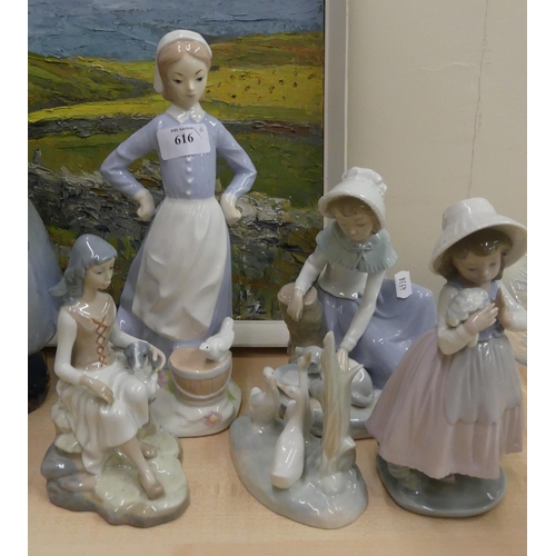 616 - 3 Nao & 2 other Porcelain Figures