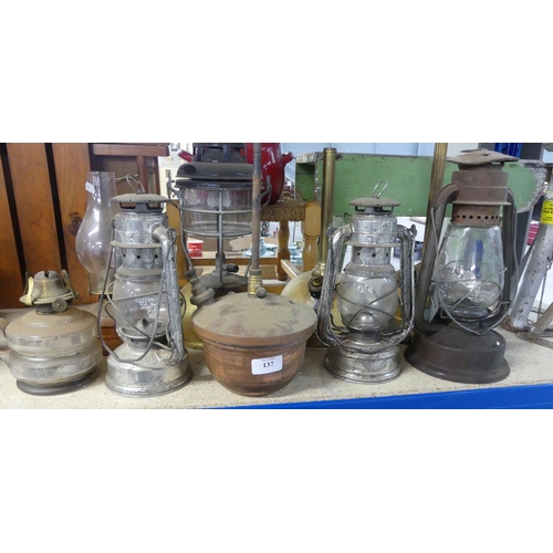 137 - 9 Assorted Oil Lamps