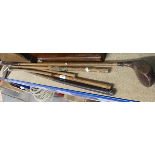 160 - 5 Hickory Shafted Golf Clubs