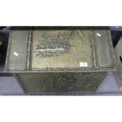 174 - Brass Coal Box