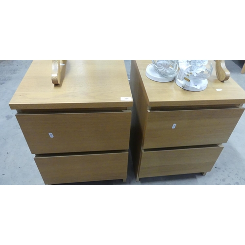 209 - Pair Ash 2 Drawer Bedsides