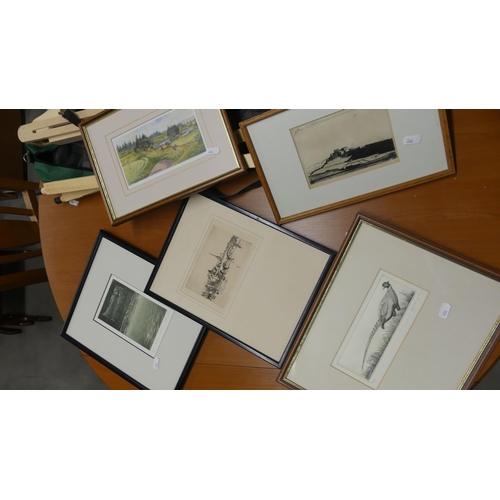 235 - 5 Assorted Engravings, Etchings & Prints