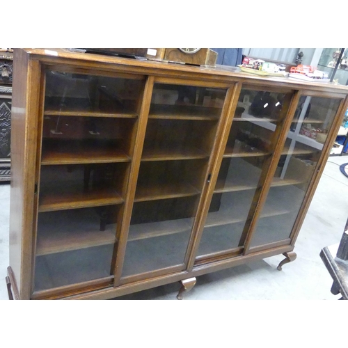 308 - Edwardian Mahogany Glass Front Bookcase