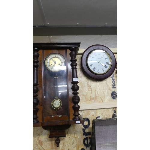 355 - 2 Mahogany Wall Clocks