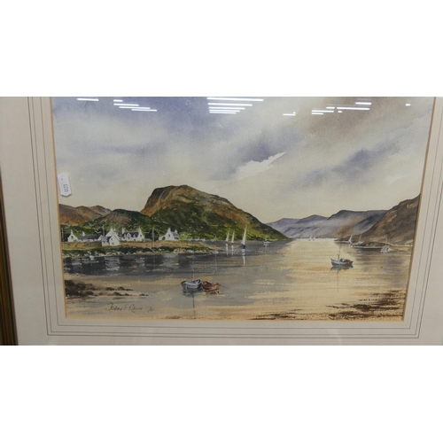 373 - Framed Watercolour 'Plockton' Wester Ross by John F Raith, measuring approx 42 x 30cm (does not incl... 