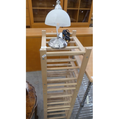 639 - Pine Storage Rack & Table Lamp