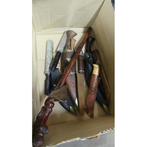 924 - Box - Two Kukri & Other Knives.