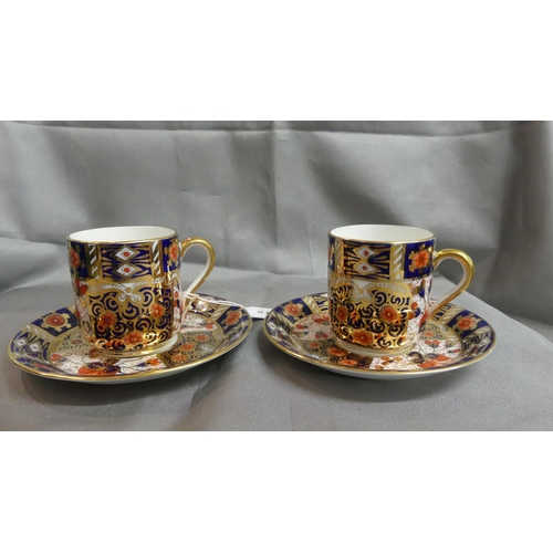 932 - Pair of Pointons Imari Pattern Coffee Cans & Saucers.