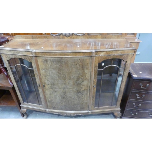 1949 - Walnut Bow Front Display Cabinet