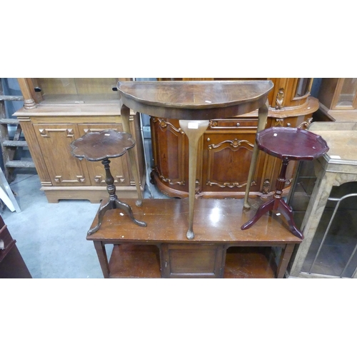 1950 - 4 Items - 2 Wine Tables, Console Table & Half Moon Table