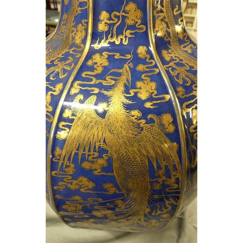 1176 - Very Substantial Antique Qianlong Chinese Porcelain Vase (1736-95) Octagonal globular form, the segm... 