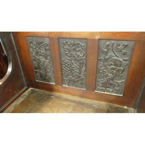 307 - Victorian Mahogany Carved Hall Settle