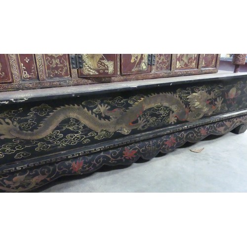 342 - Chinese Lacquer Marriage Sleigh