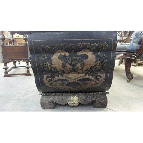 342 - Chinese Lacquer Marriage Sleigh